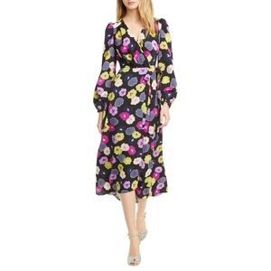 Kate Spade New York Winter Garden Floral Midi Wrap Dress